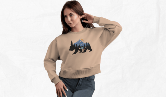 Mountain Bear Wilderness Crop Sweatshirt